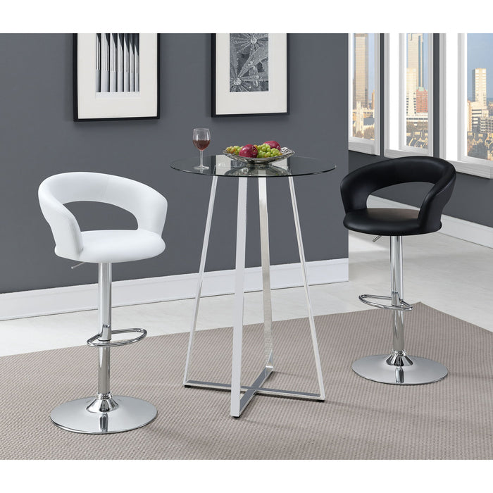 Bar Stool With Seat, 360 Degree Swivel, Height Adjustable Design - Black