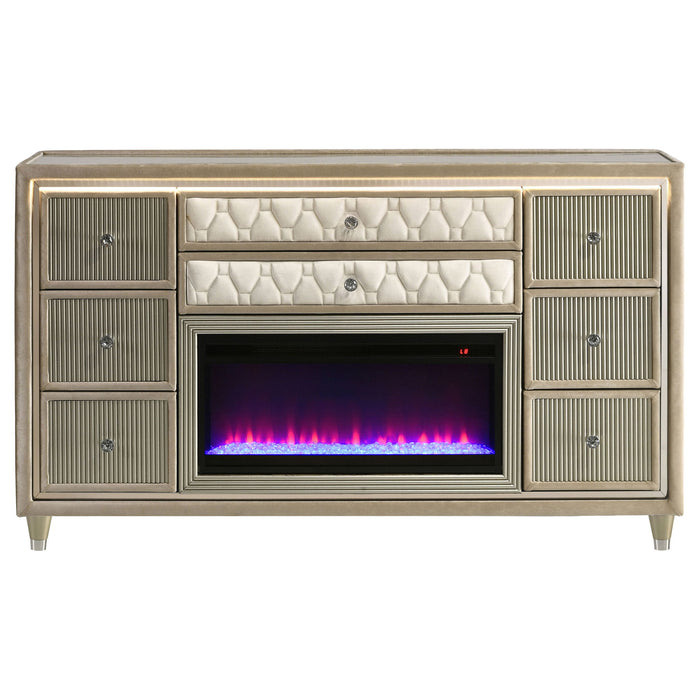 Mika - 8 Drawer LED Fireplace Dresser