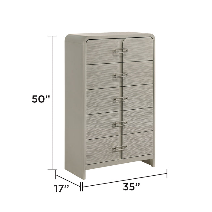 Aria - 5 Drawer Chest - Beige