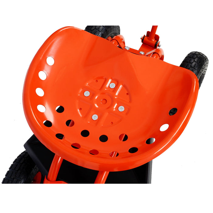 Rolling Garden Scooter Cart Seat With Wheels, 360 Swivel, Tool Tray