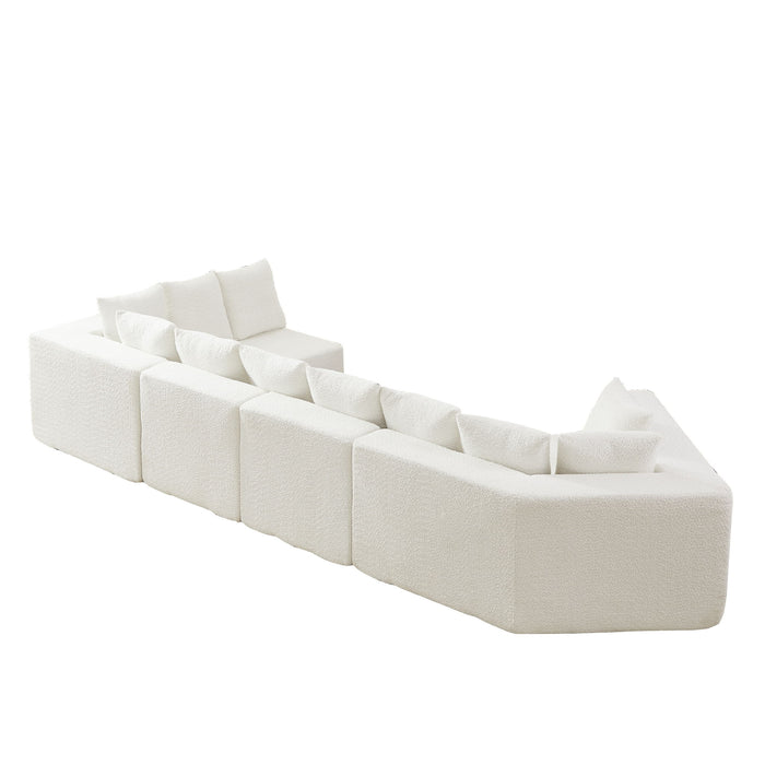 L - Shaped Modular Sofa With Deep Seat And 11 Pillows