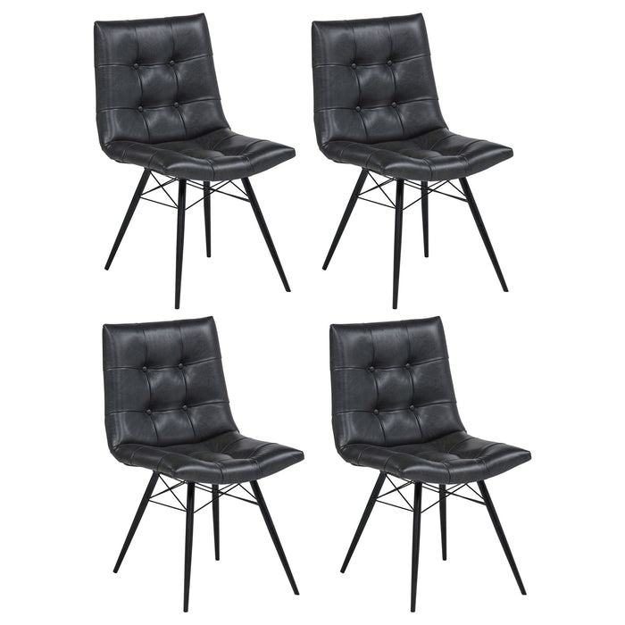 Tufted Back Dining Chairs (Set of 4) - Black