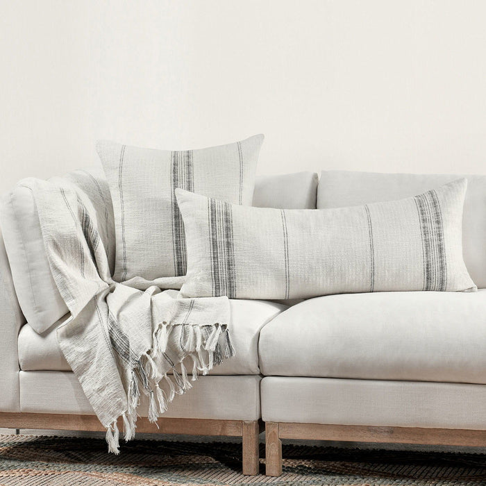Ria - 36" x 16" Pillow - Natural / Black