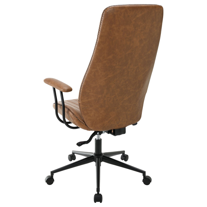 Hiram - Upholstered Adjustable Chair With High Back Support - Brown