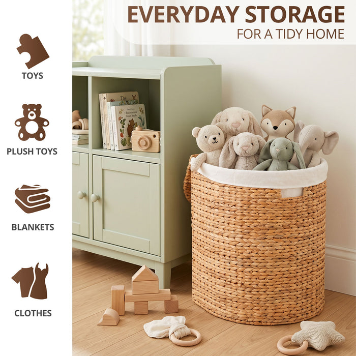 Half Oval Laundry Hamper With Lid - Light Brown