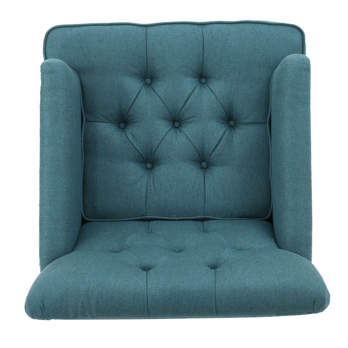 Harrison - Tufted Club Chair With Plush Cushion And Studded Trim - Dark Teal