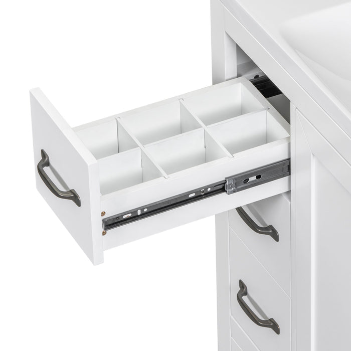Modern Bathroom Vanity Base Only, 6 Drawer Storage With Adjustable Shelf