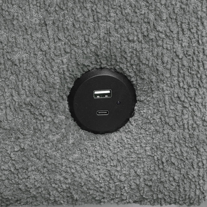 Versatile L Shaped Sofa Bed With Storage, Cup Holders, USB Ports Chenille