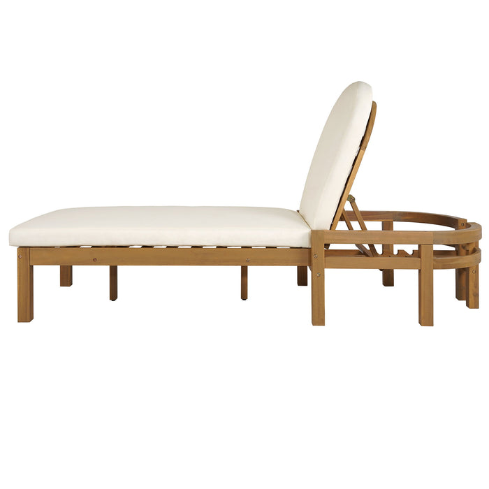 Outdoor Chaise Lounge With 5 Position Adjustable Backrest (Set of 2)