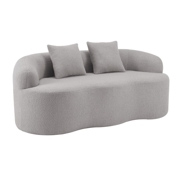 Curved Loveseat Sofa With Round Armrest