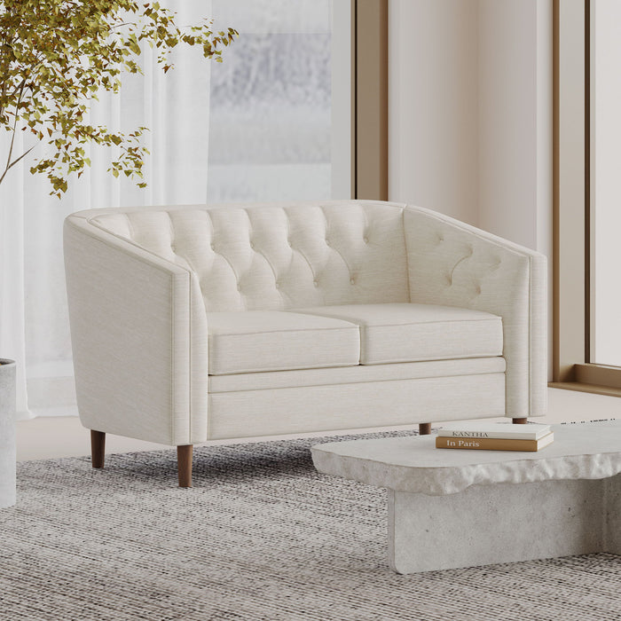 Sophisticated Loveseat With Diamond Stitched Detailing
