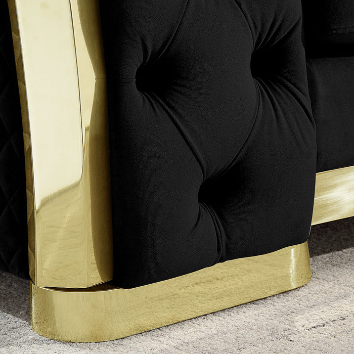 Accent Chair With Button Tufted Diamond Grid & 1 Pillow For Living Room
