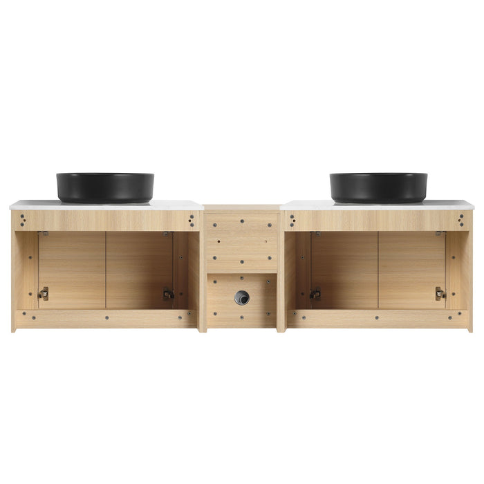 Mounted Bathroom Vanity With Art Sink, 1 Storage Shelf, Soft Close Door