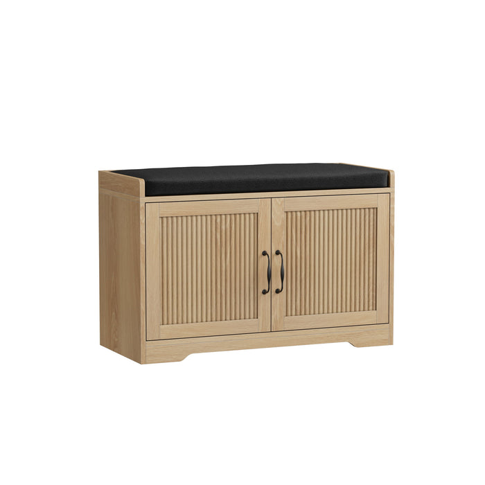 Entryway Shoe Bench With Double Doors