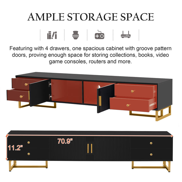 TV Stand With Storage For Living Room