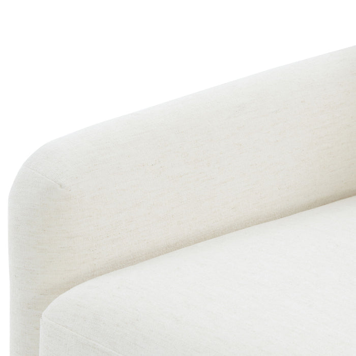 Tolland - Swivel Accent Chair With Antique Brass Nailhead Trim - Cream