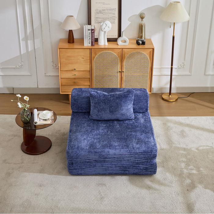 Convertible Floor Sofa Bed With Fixed Shape Frame For Living Room