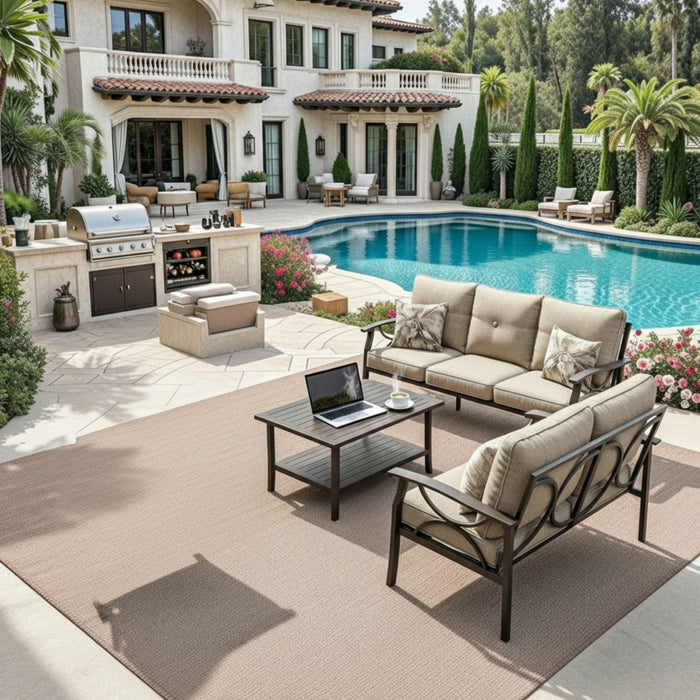 Patio Furniture Set & Coffee Table For Backyard