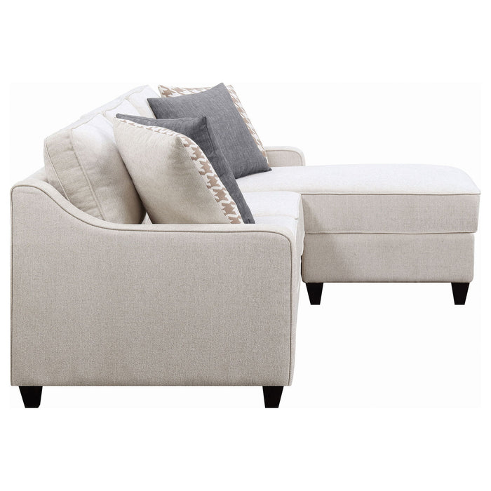 Isla - L-Shaped Sectional Sofa With Pillows - Beige