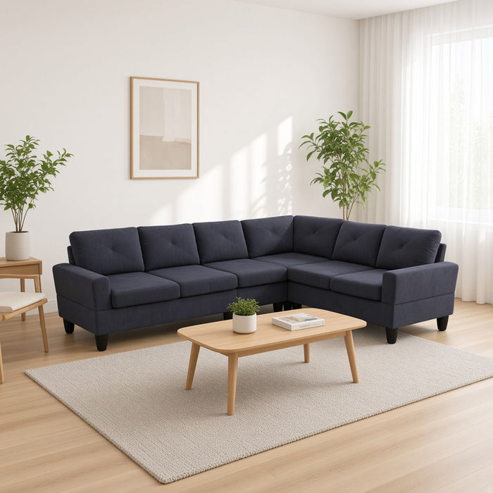 Modular L - Shaped Sectional Sofa 6 Seater 4 Piece Couch With Chaise