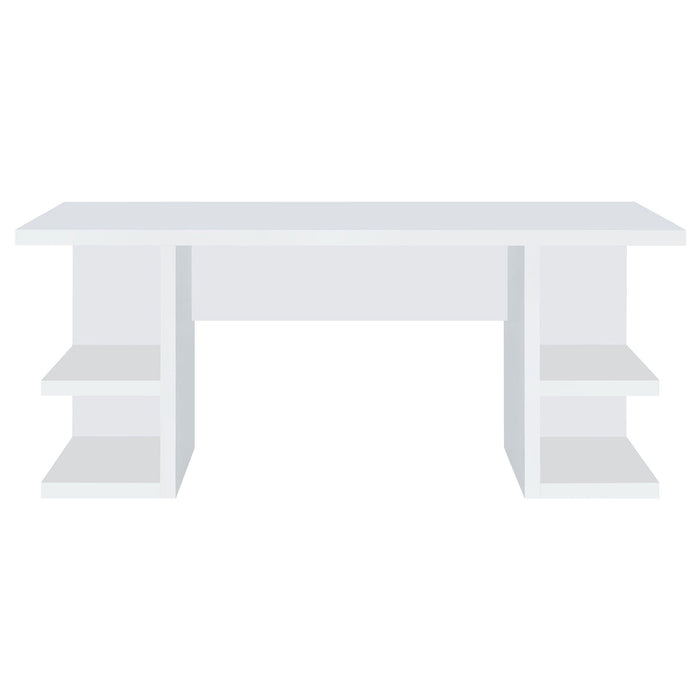 Hannah - 4 Shelf Writing Desk With Open Shelving - White