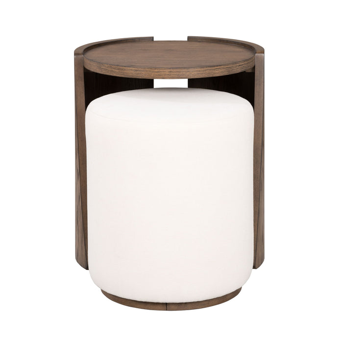 Lyra - End Table - Dark Brown / White