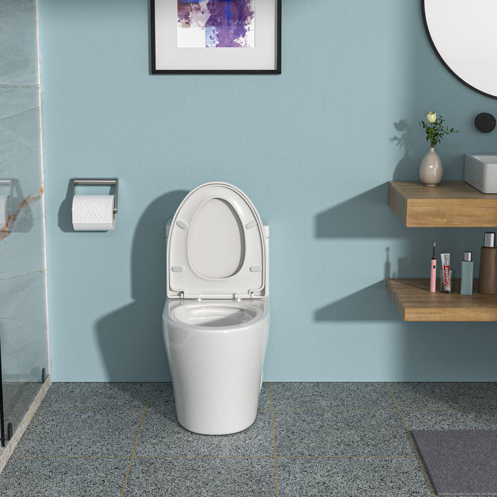 1 Piece Toilet, Dual Flush, Soft Closing Seat - White