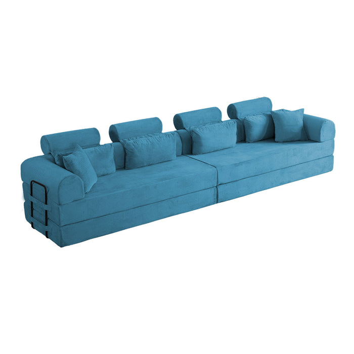 Modern L-Shape Modular Sectional Sofa, Compressed Design