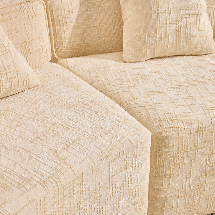 Curved Compressed Sofa, Nordic-Style Design For Living Room