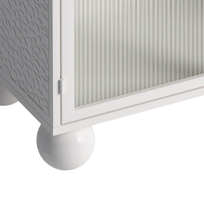 Storage Cabinet With Shelves And Glass Door, Freestanding Organizer For Bathroom - White