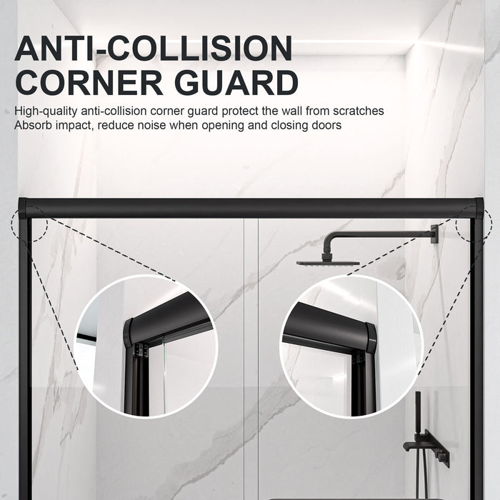 Modern Semi Frameless Double Sliding Shower Door