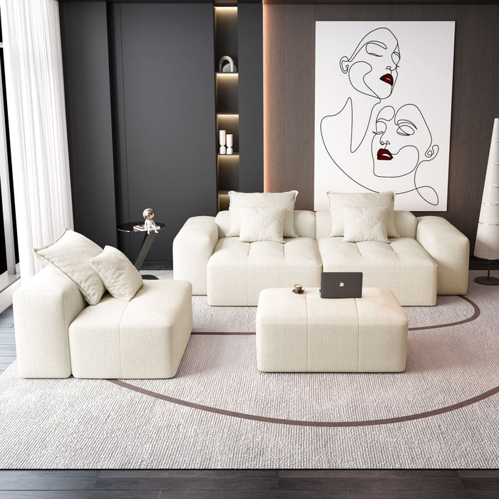 Modern Oversized Diy Combination Modular Sectional Sofa With Pillows