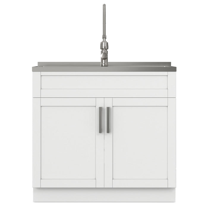 Hennessy - Deluxe Laundry Cabinet With Faucet And Stainless Steel Sink