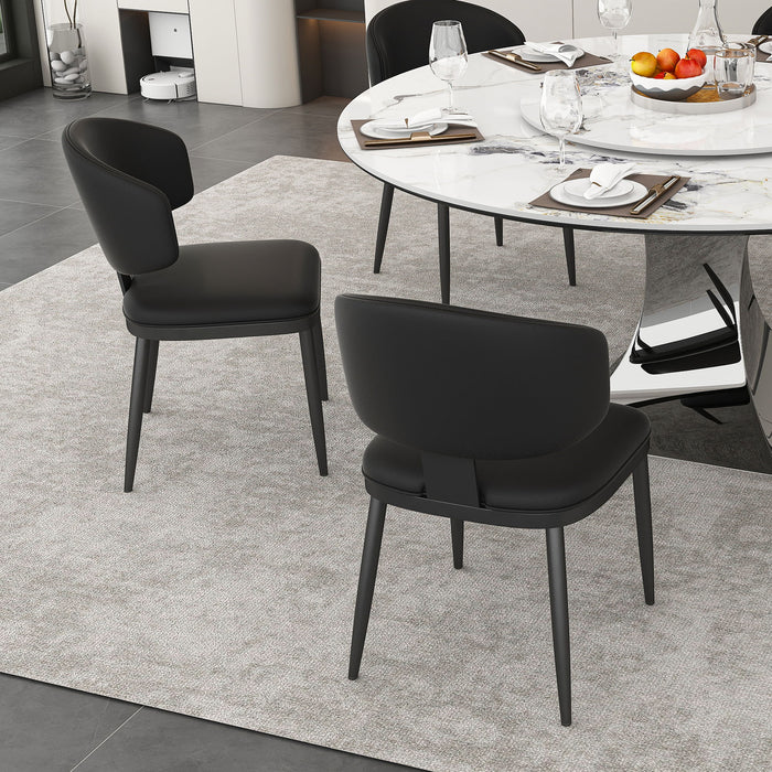 Round Dining Table & 6 Chairs Set - Silver
