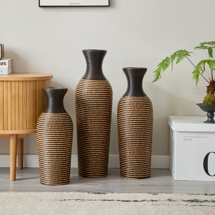 Classic And Neat Floor Vase, High Independent Flower Stand (Set of 3)