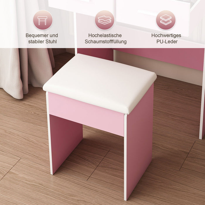 Small Makeup Vanity Desk With Adjustable LED Lights