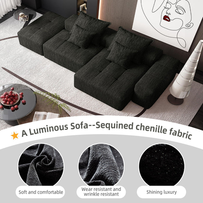 Modern Oversized Diy Combination, Modular Sectional Sofa With Pillows