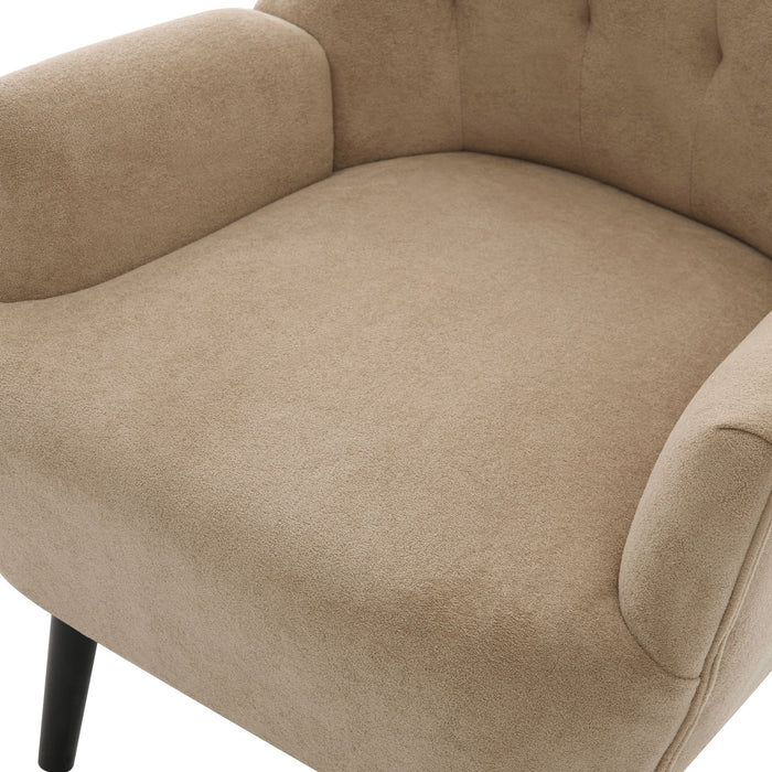 Armchair With Round Arm - Brown