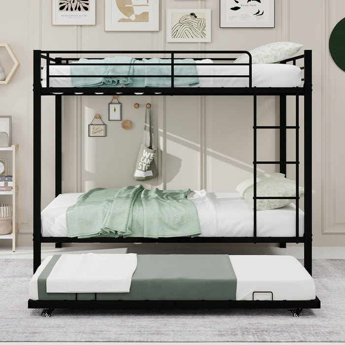 Bunk Bed For Kids, Convertible Frame With Ladders & Guardrail