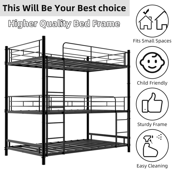 Triple Frame Bed With Built In Ladder