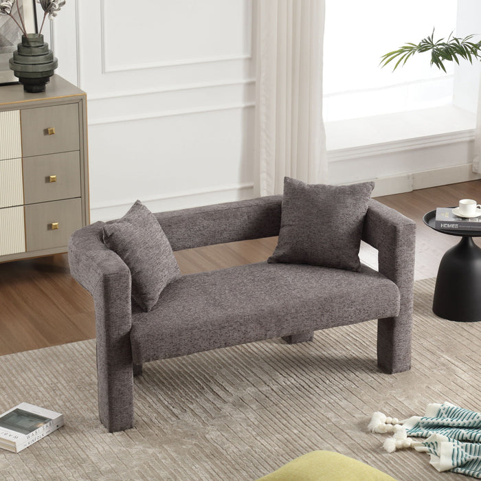 Modern Chenille Loveseat Sofa, Comfy Upholstered 2 Seater