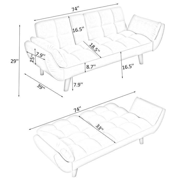 Sofa Soft Two Armrests Throw Pillow Pillow Comfortable Fit Apartment Bedroom Small Space