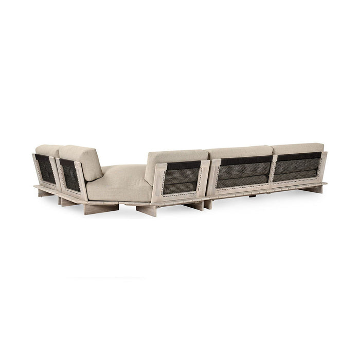 Livia - Teak 3 Piece Outdoor Sectional - Taupe