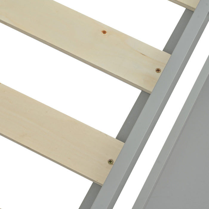 Bunk Bed With Ladder, And Safety Guard Rails