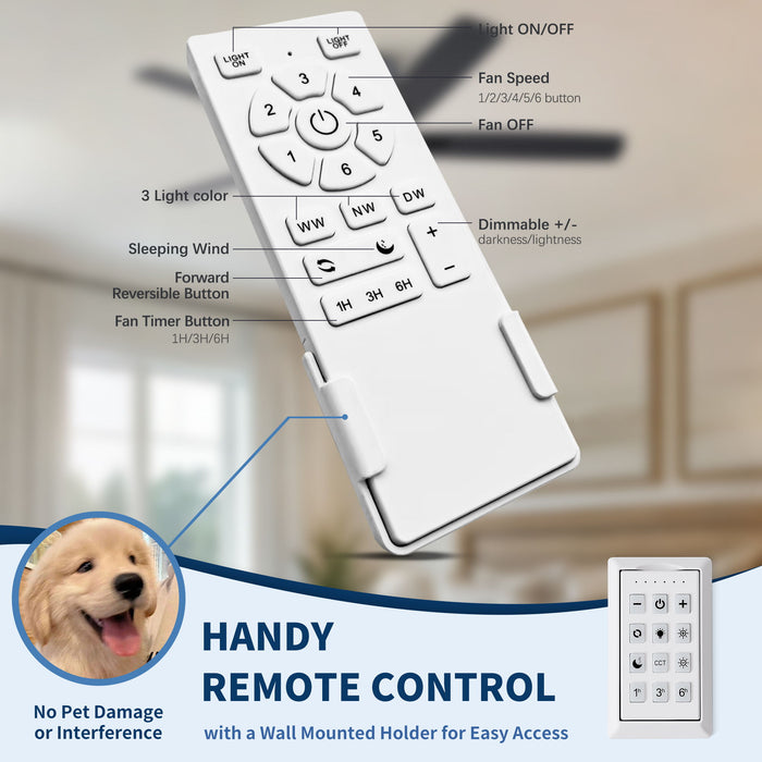 Mordern Flush Mount Ceiling Fan With Light And Remote Control