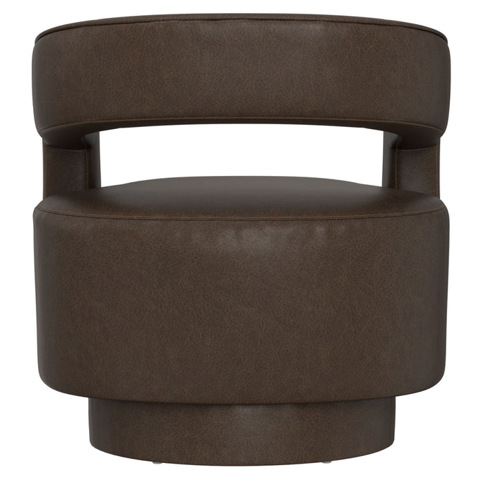 Swivel Accent Chair With Geometric Backrest