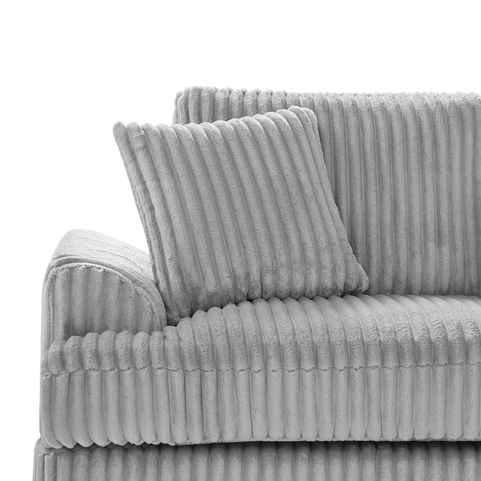 U - Shaped Sectional Sofa With Chaise Lounge, Oversized Living Room Sofa - Gray