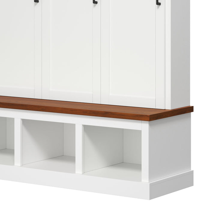 Classic Arched Design Hall Tree With 3 Hidden Storage