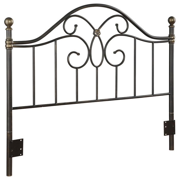 Full And Queen Headboard With Butterfly Detailing - Black