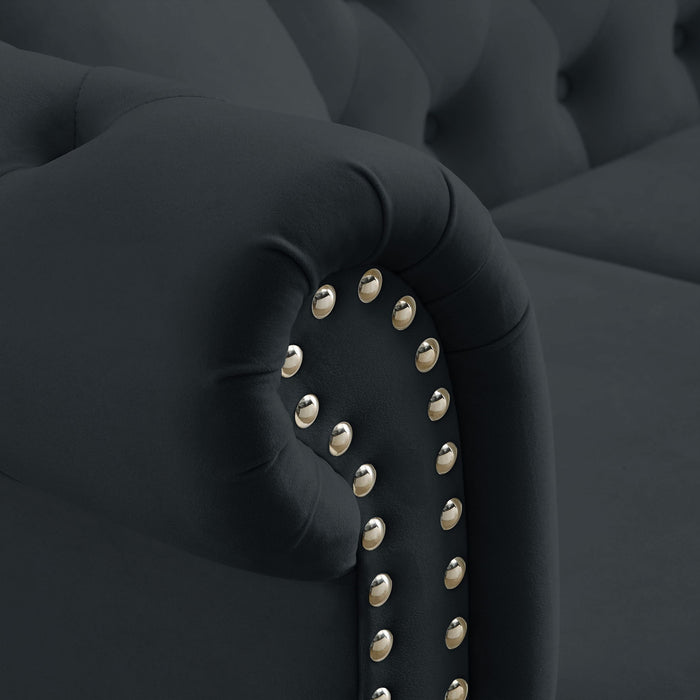 Chesterfield Sofa With Rolled Arms And Nailhead Trim